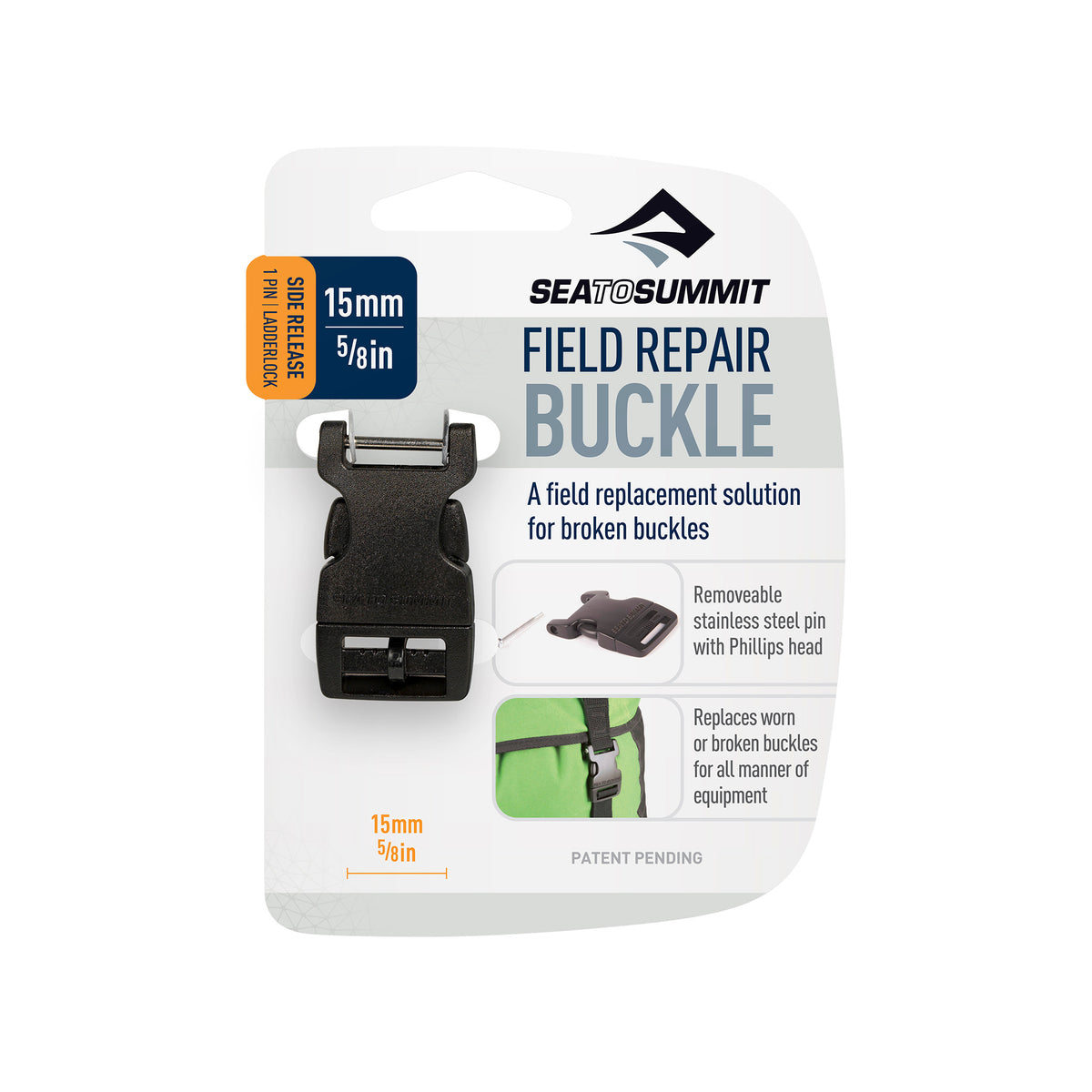 5/8 in | 15mm || Side Release Field Repair Buckle with Removable Pin